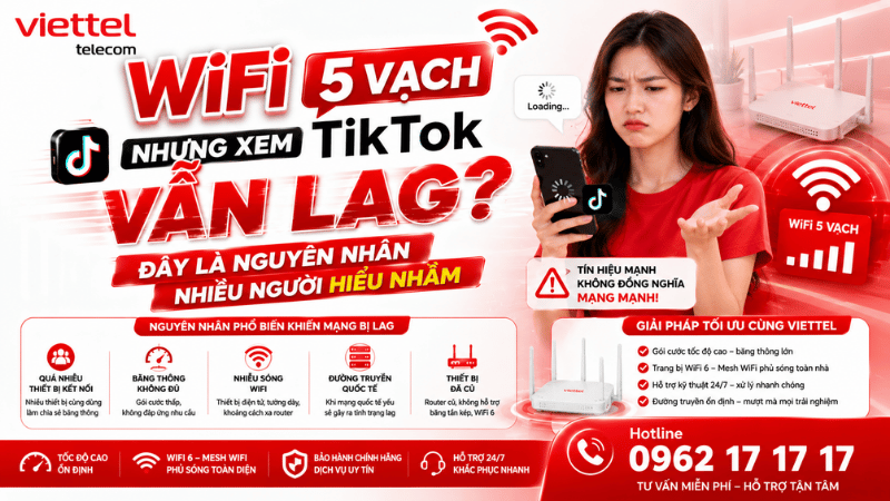 WiFi 5 Vạch Nhưng Xem TikTok Vẫn Lag? Đây Là Nguyên Nhân Nhiều Người Hiểu Nhầm
