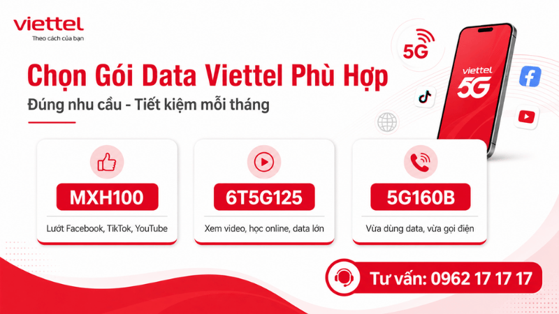 Chọn Gói Data Viettel Phù Hợp: Đừng Đăng Ký Gói Đắt Nhất, Hãy Đăng Ký Gói Đúng Nhu Cầu