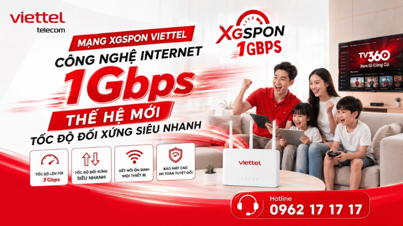 Mạng XGSPON Viettel – Công Nghệ Internet 1Gbps Thế Hệ Mới, Tốc Độ Đối Xứng Siêu Nhanh