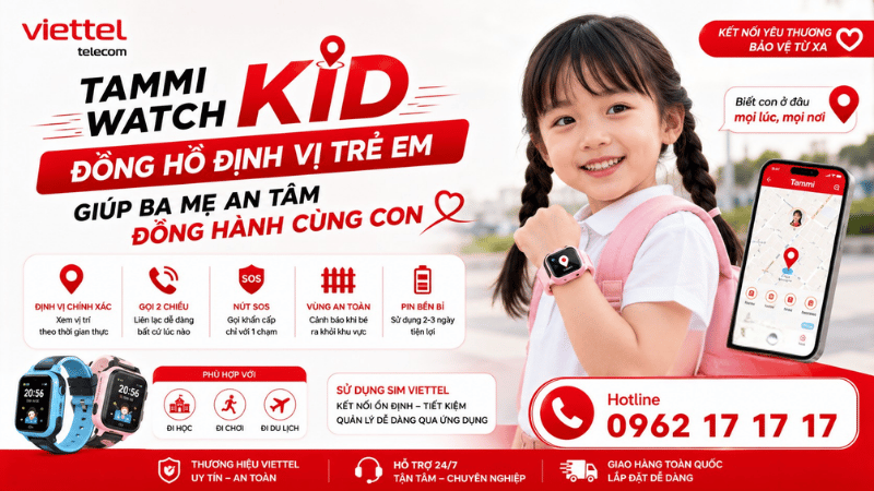 Tammi Watch Kid - Đồng Hồ Định Vị Trẻ Em Giúp Ba Mẹ An Tâm Đồng Hành Cùng Con