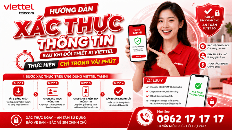 Hướng Dẫn Xác Thực Thông Tin Sau Khi Đổi Thiết Bị Viettel - Thực Hiện Chỉ Trong Vài Phút
