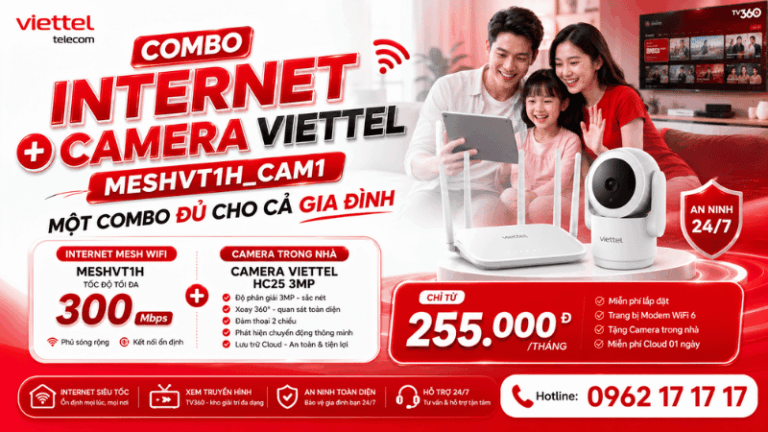 Combo Internet + Camera Viettel MESHVT1H_CAM1