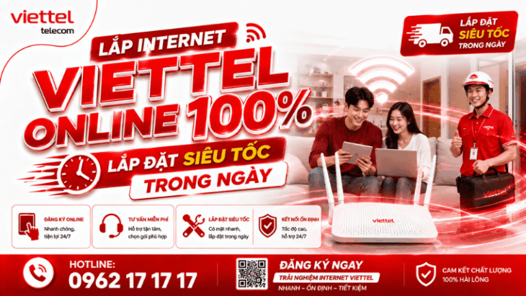 Lắp Internet Viettel Online 100%