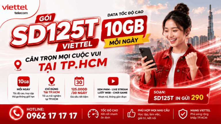 Gói SD125T Viettel – 10GB Mỗi Ngày