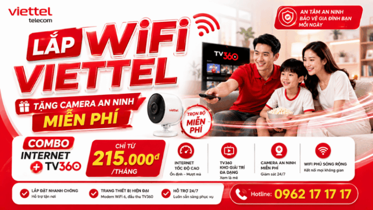 Lắp WiFi Viettel Tặng Camera An Ninh Miễn Phí