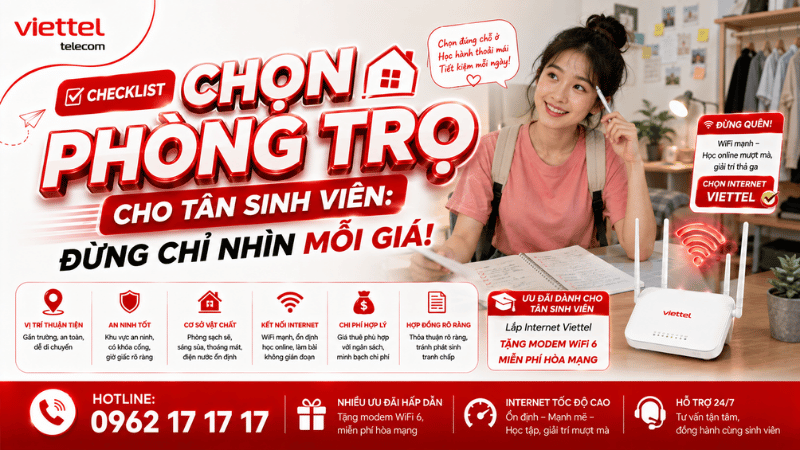 Checklist 5 Tiêu Chí Chọn Phòng Trọ Cho Tân Sinh Viên: Đừng Chỉ Nhìn Mỗi Giá!