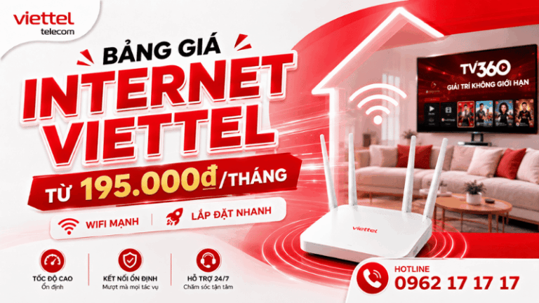 Bảng Giá Internet Viettel Từ 195.000đ/Tháng