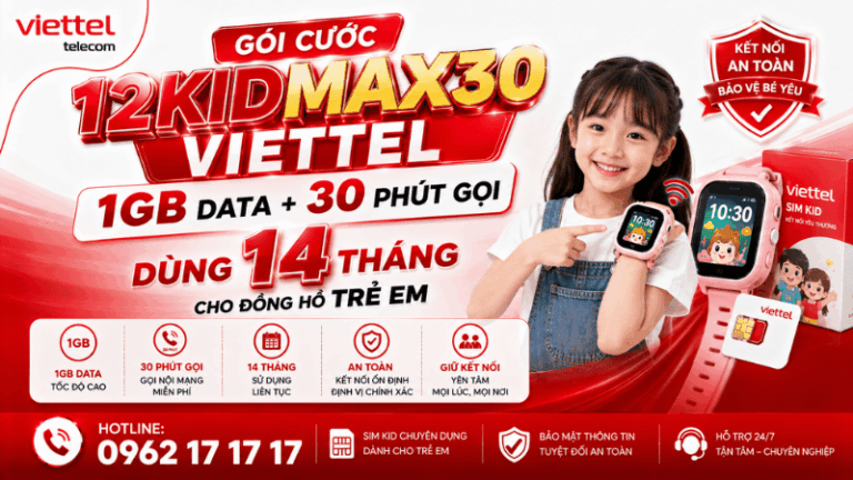 Gói 12KIDMAX30 Viettel