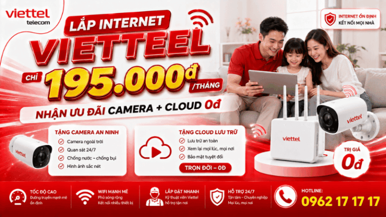 Lắp Internet Viettel Chỉ 195.000đ/Tháng