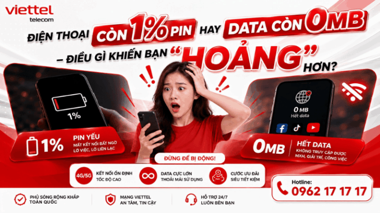 Điện Thoại Còn 1% Pin Hay Data Còn 0MB