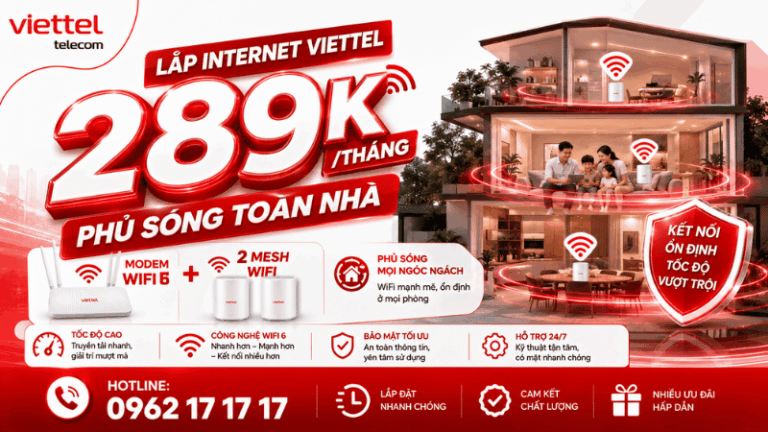 Lắp Internet Viettel 289K/Tháng