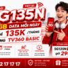 Gói 5G135N Viettel: 6GB Data Mỗi Ngày Chỉ 135K, Tặng TV360 Basic