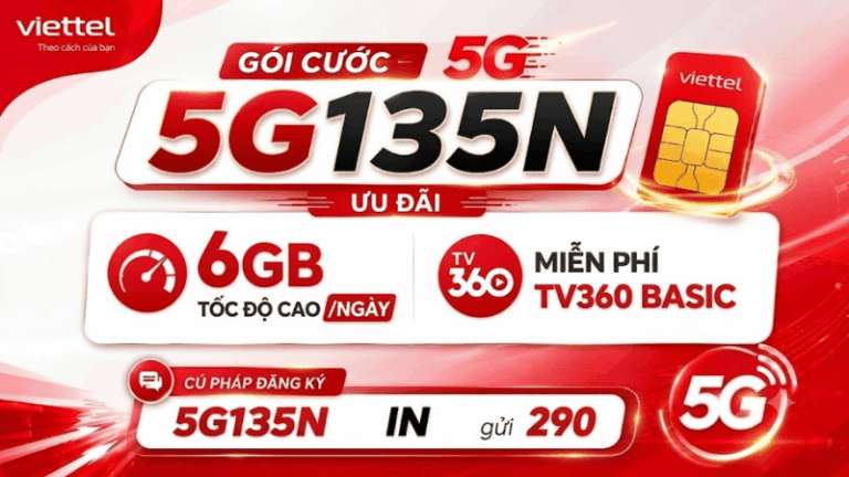 Hướng Dẫn Đăng Ký Gói 5G135N Viettel