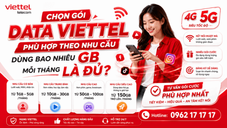 Chọn Gói Data Viettel Phù Hợp Theo Nhu Cầu