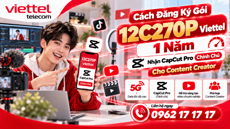 Cách đăng ký gói 12C270P Viettel 1 năm