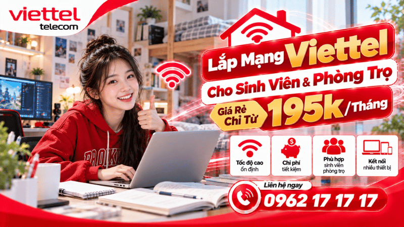 Lắp mạng Viettel cho sinh viên và phòng trọ